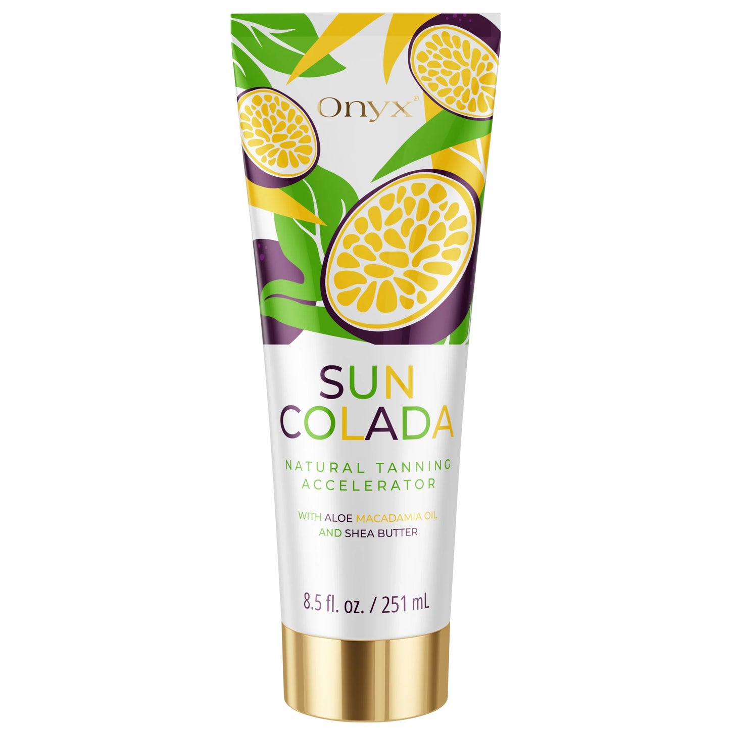 Onyx Suncolada Accelerator — natural sunbed cream that supports melanin production for a fast, even tan.