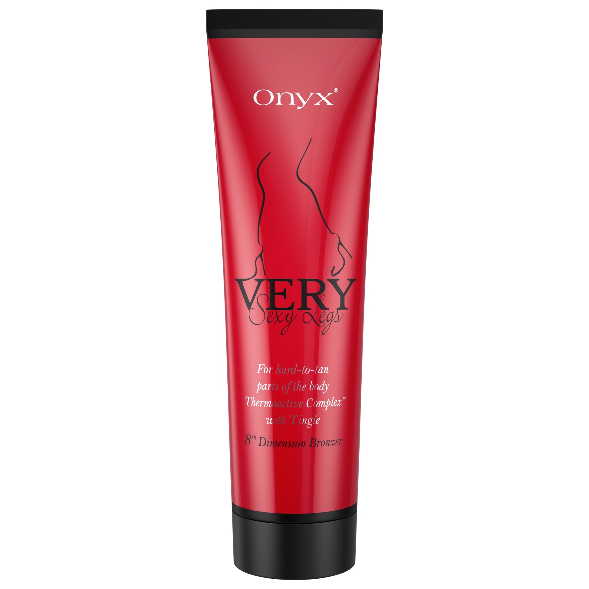Red Onyx Very Sexy Legs tingle bronzer cream tube standing upright on a white background
